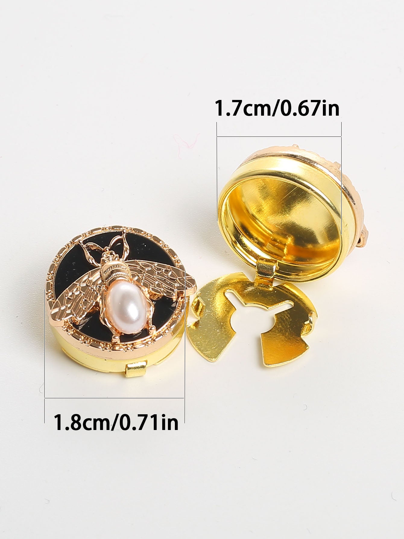 2pcs Button Covers for Shirt Cute bee cufflinks Button clip