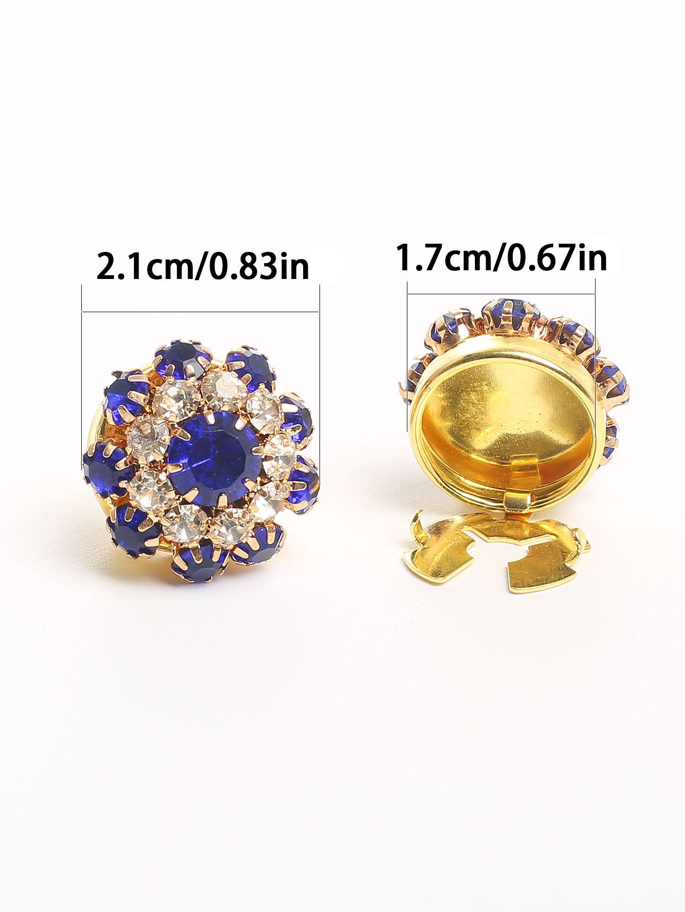 2pcs Button Covers for Shirt Rhinestone cufflinks decorative button