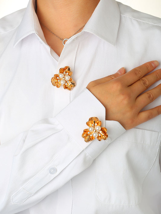 Pearl Flower Button Covers — Set of 2