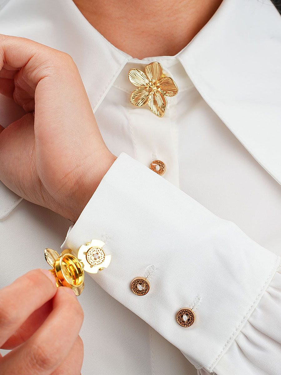 2pcs Button Covers for Shirt Metal cufflinks No Sewing Button