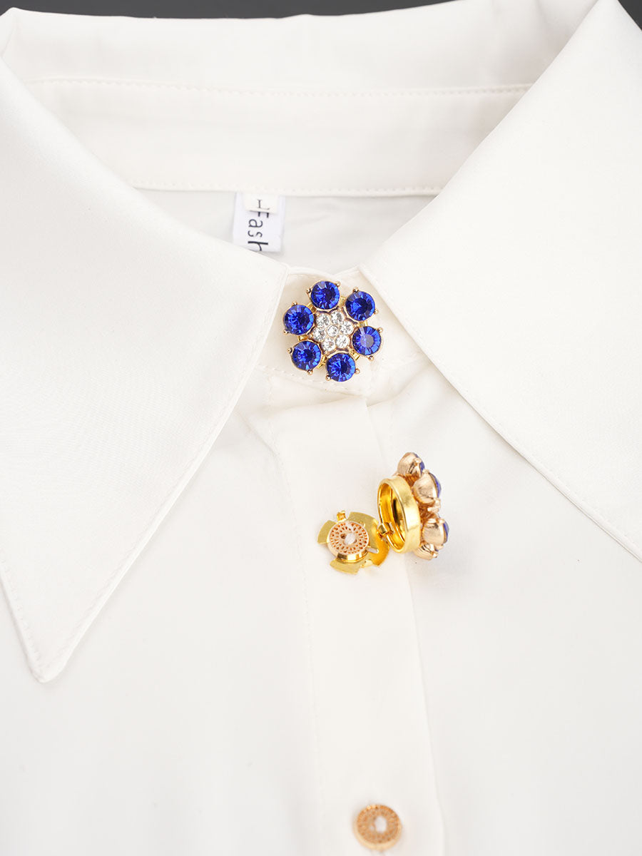 2pcs Button Covers for Shirt rhinestone cufflinks cover No Sewing Button Accessories for Women
