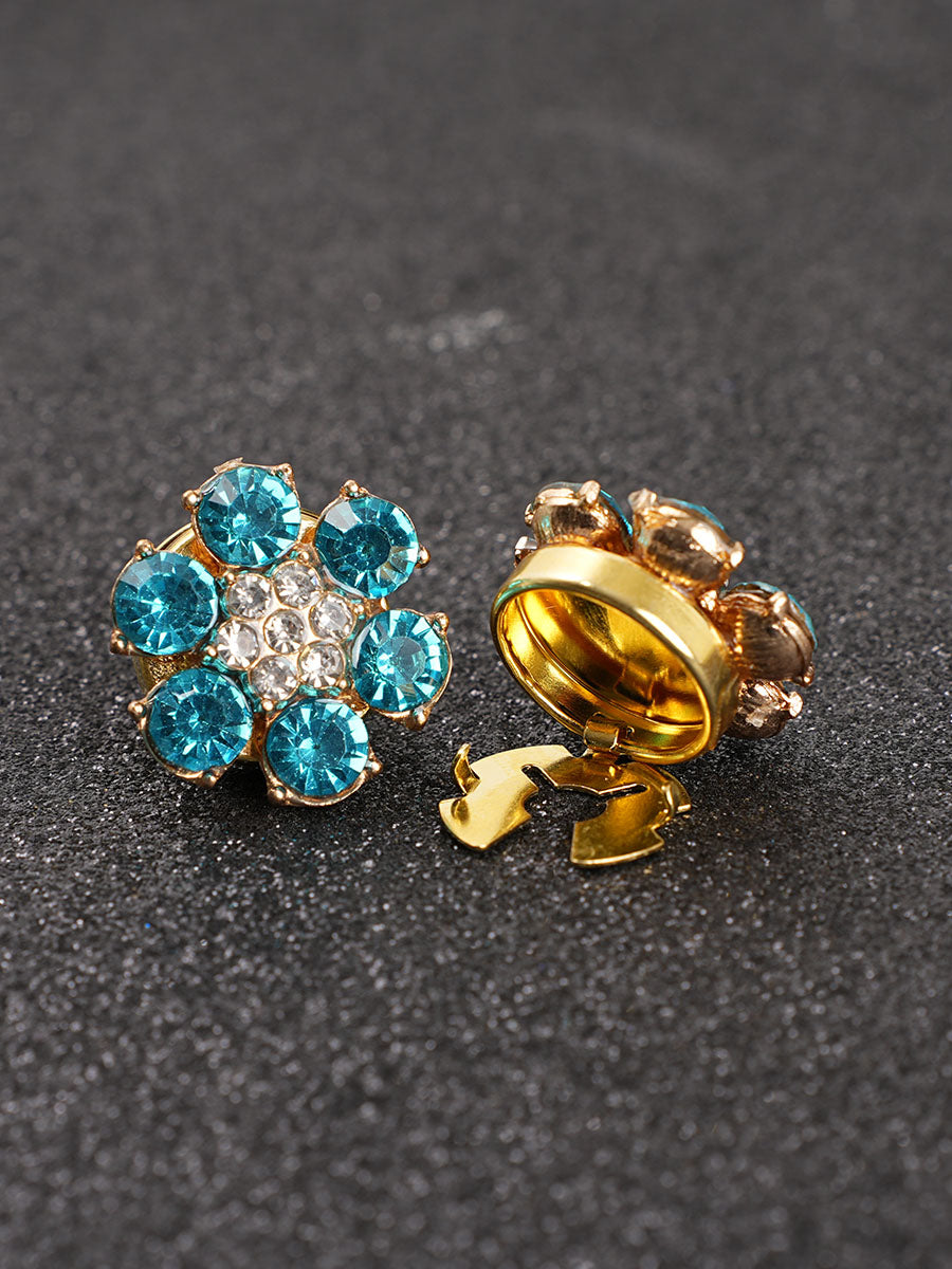 2pcs Button Covers for Shirt rhinestone cufflinks cover No Sewing Button Accessories for Women