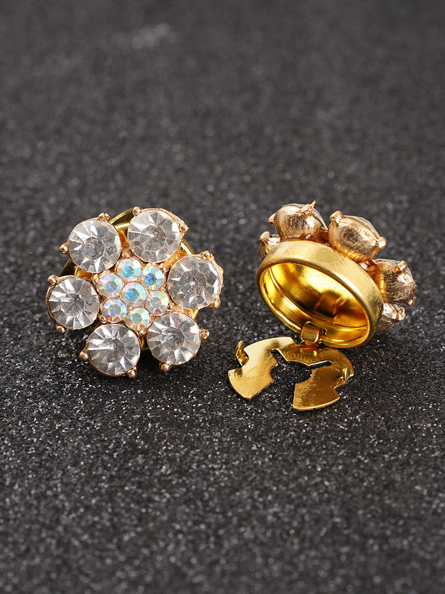 2pcs Button Covers for Shirt rhinestone cufflinks cover No Sewing Button Accessories for Women
