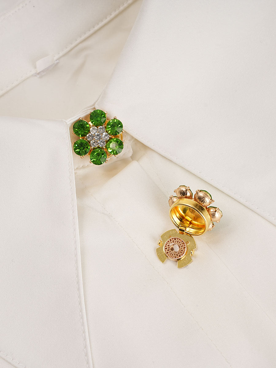 2pcs Button Covers for Shirt rhinestone cufflinks cover No Sewing Button Accessories for Women