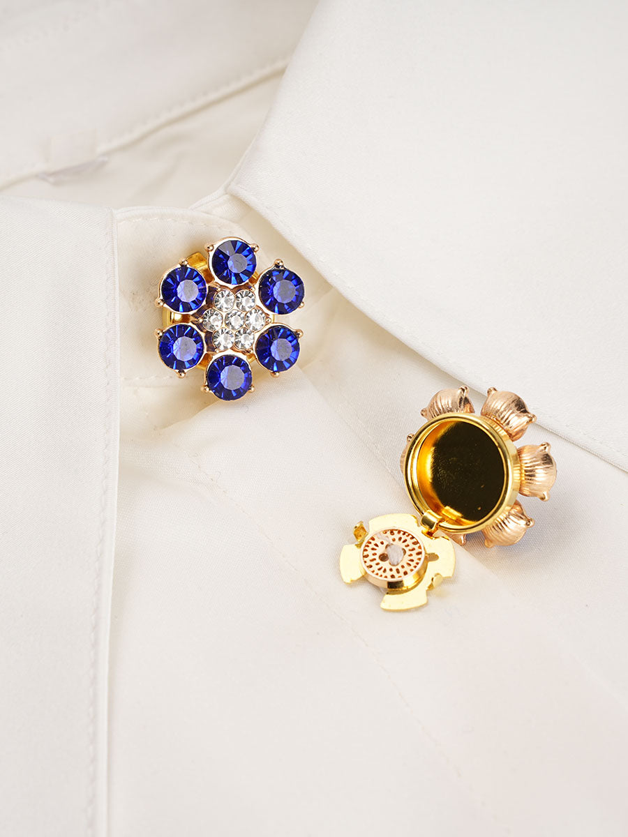 2pcs Button Covers for Shirt rhinestone cufflinks cover No Sewing Button Accessories for Women