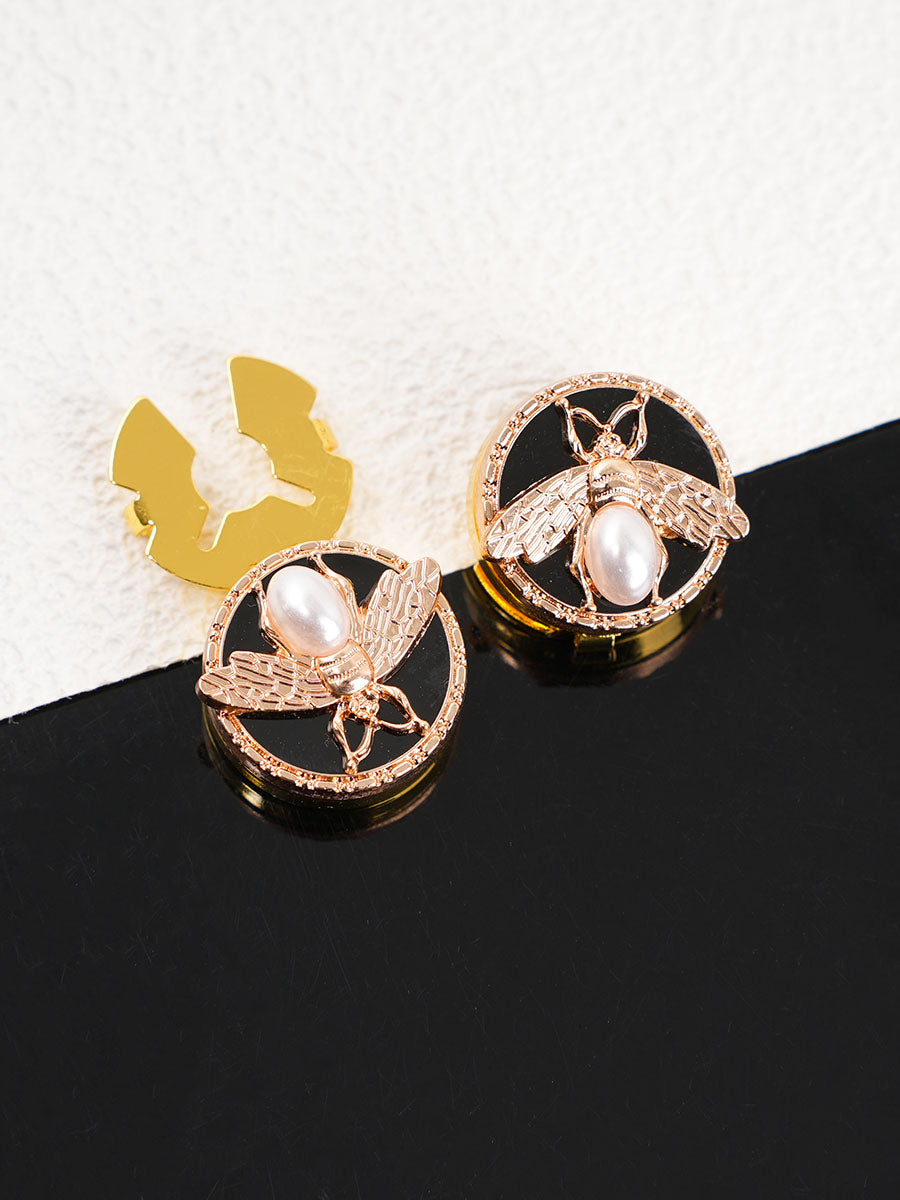 2pcs Button Covers for Shirt Cute bee cufflinks Button clip