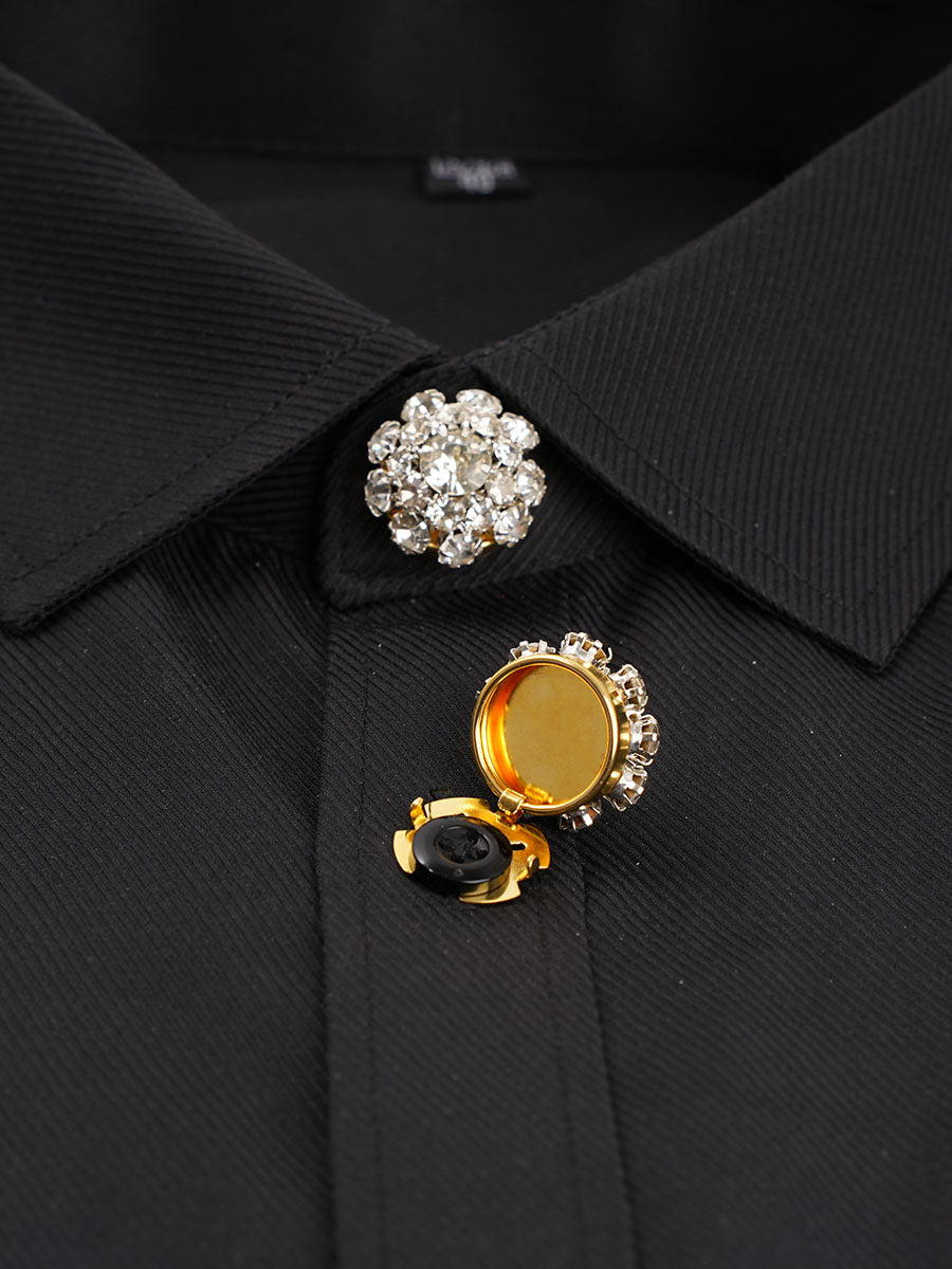 2pcs Button Covers for Shirt Rhinestone cufflinks decorative button