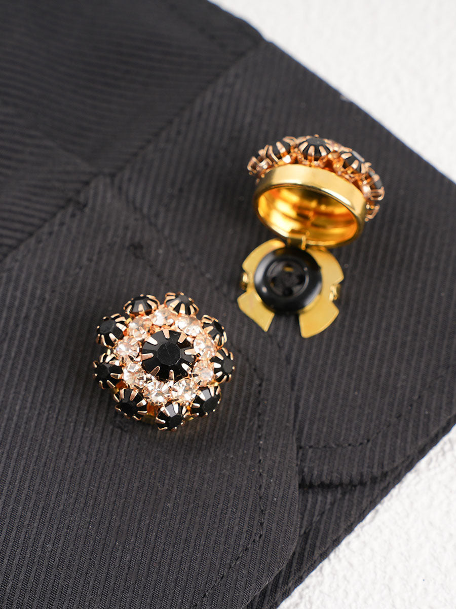 2pcs Button Covers for Shirt Rhinestone cufflinks decorative button