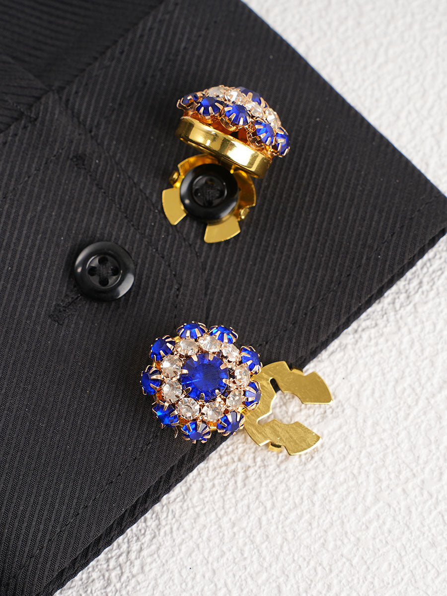 2pcs Button Covers for Shirt Rhinestone cufflinks decorative button