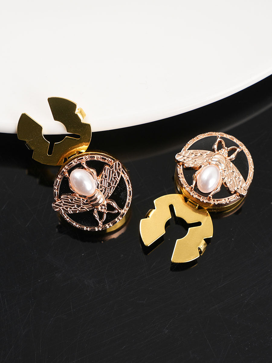 2pcs Button Covers for Shirt Cute bee cufflinks Button clip