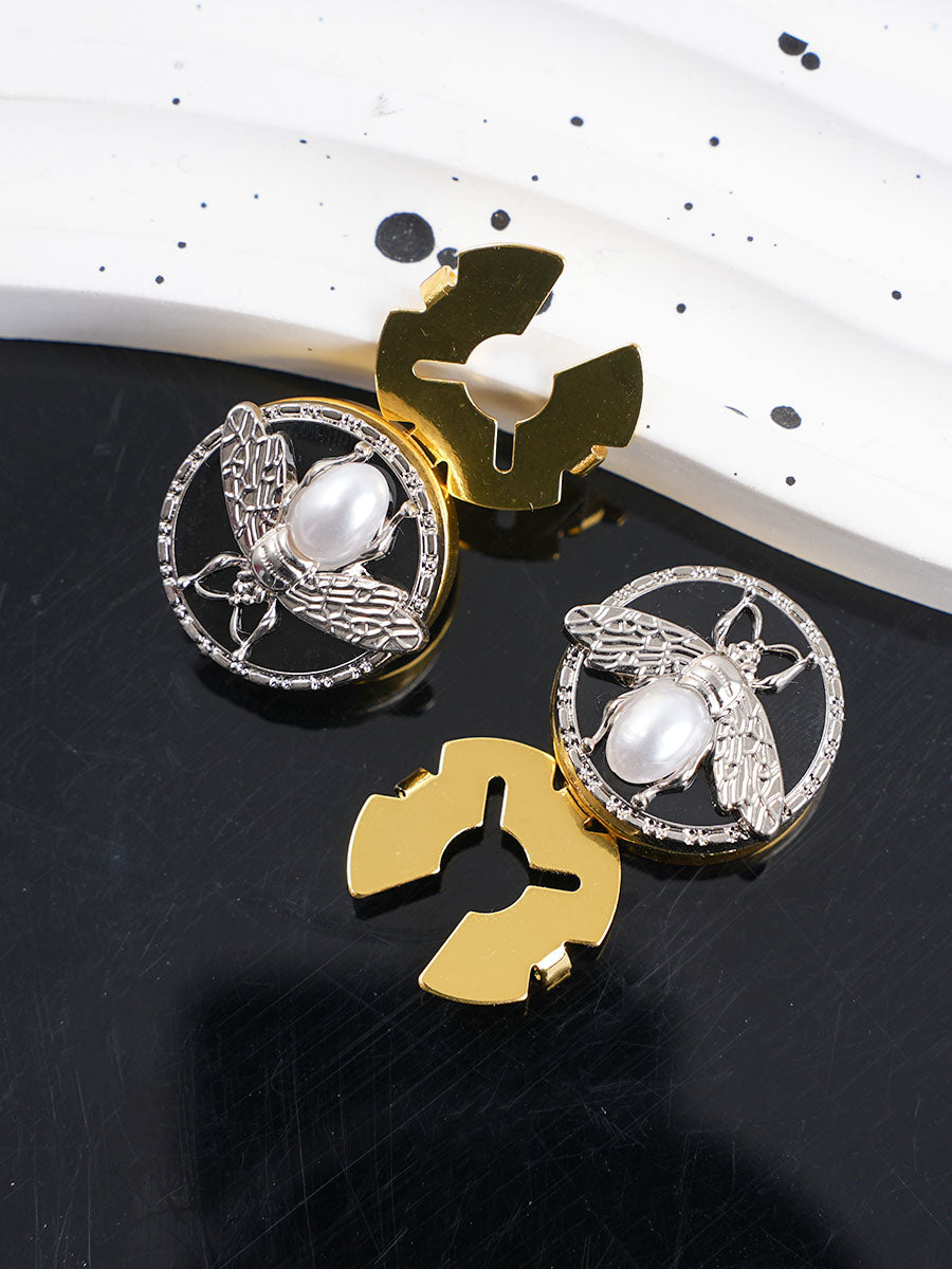 2pcs Button Covers for Shirt Cute bee cufflinks Button clip