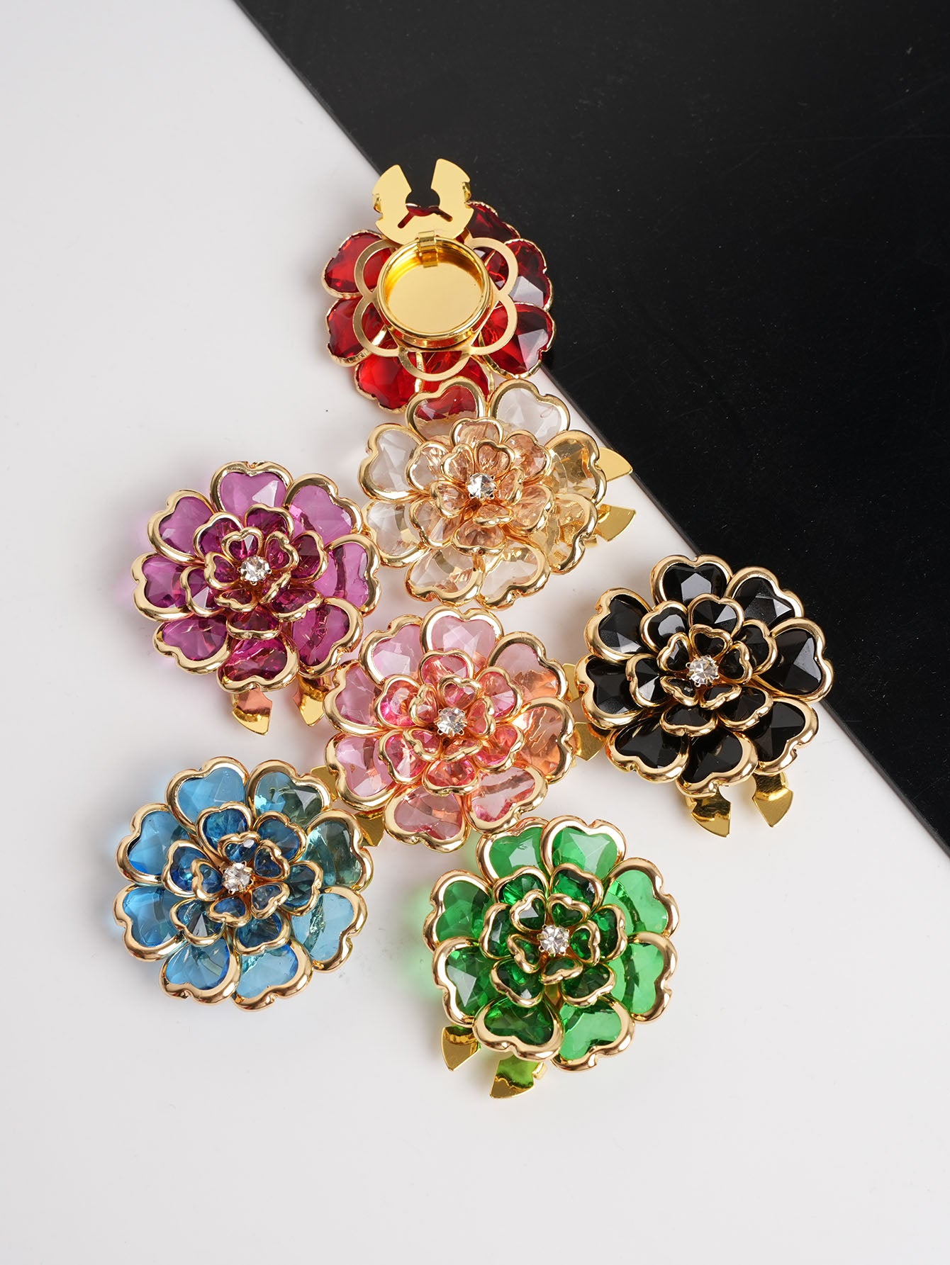 1Set Camellia Acrylic Button Covers for Shirts